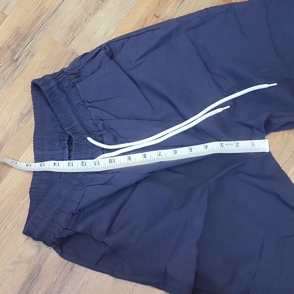 Navy Blue Cotton 10" Inseam Drawstring Waist Cuffed Bermida Short - Picture 6 of 9